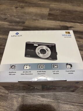 Minolta MND23 Digital Camera — Black, 48MP with 4K Video